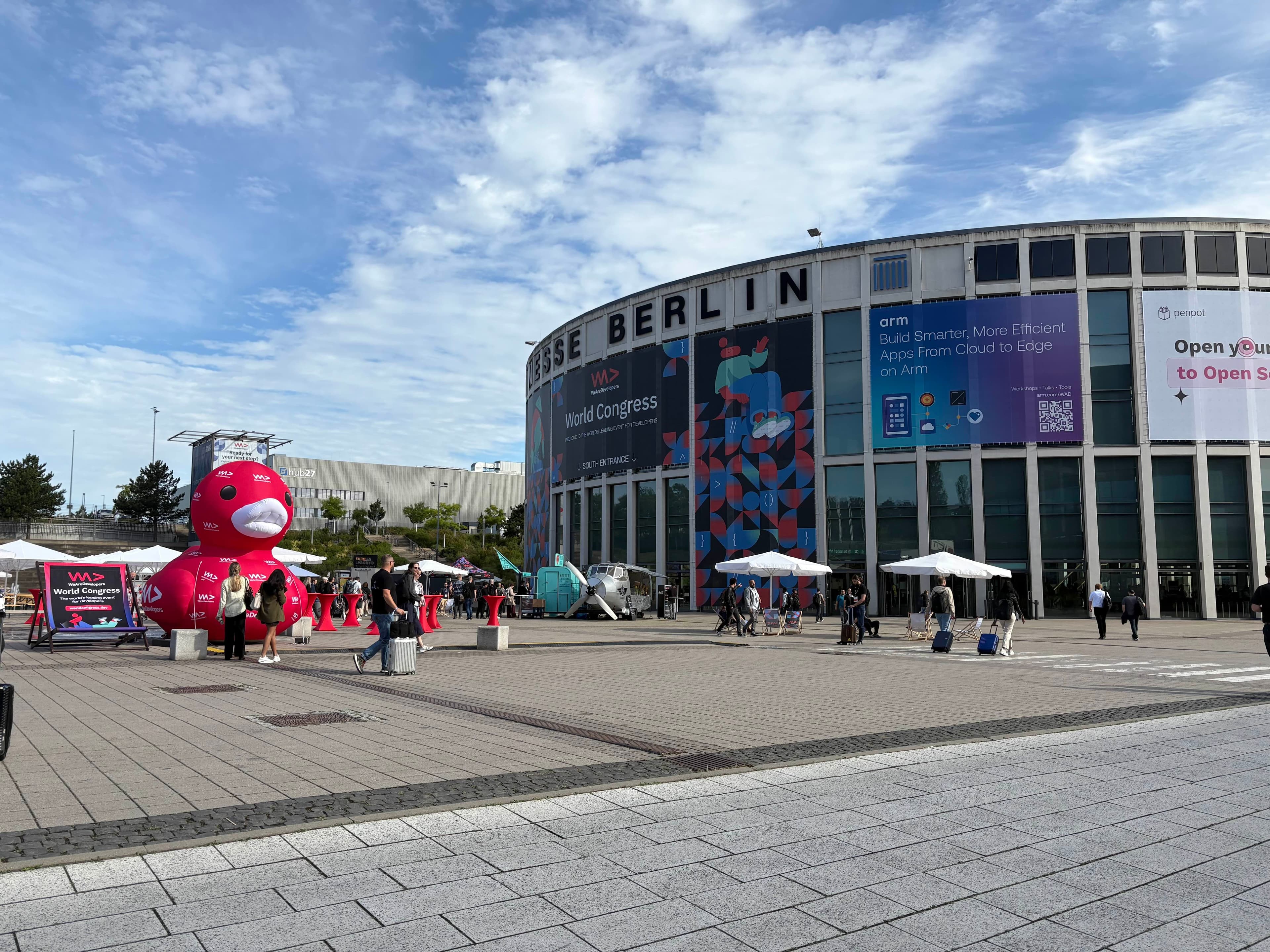 View of the Berliner Messe, where the WeAreDevs conf takes place